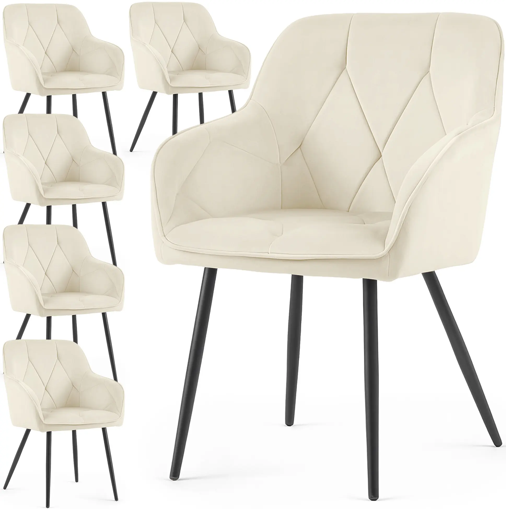 Набор стульев Akord Diamante 6pcs (Cream/Black)