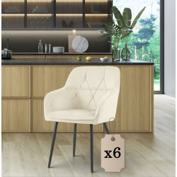 Set scaune Akord Diamante 6pcs (Cream/Black)