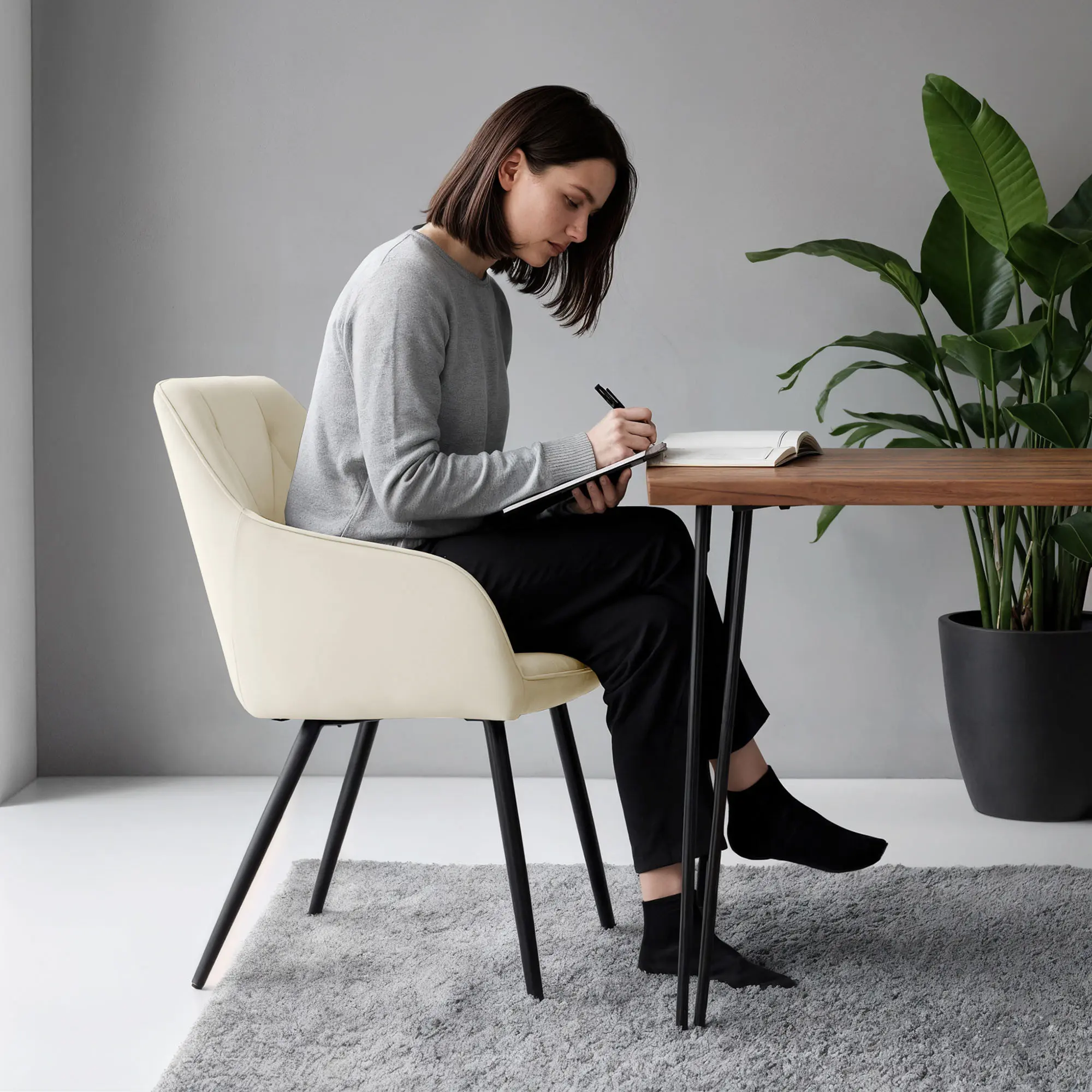 Набор стульев Akord Diamante 6pcs (Cream/Black)