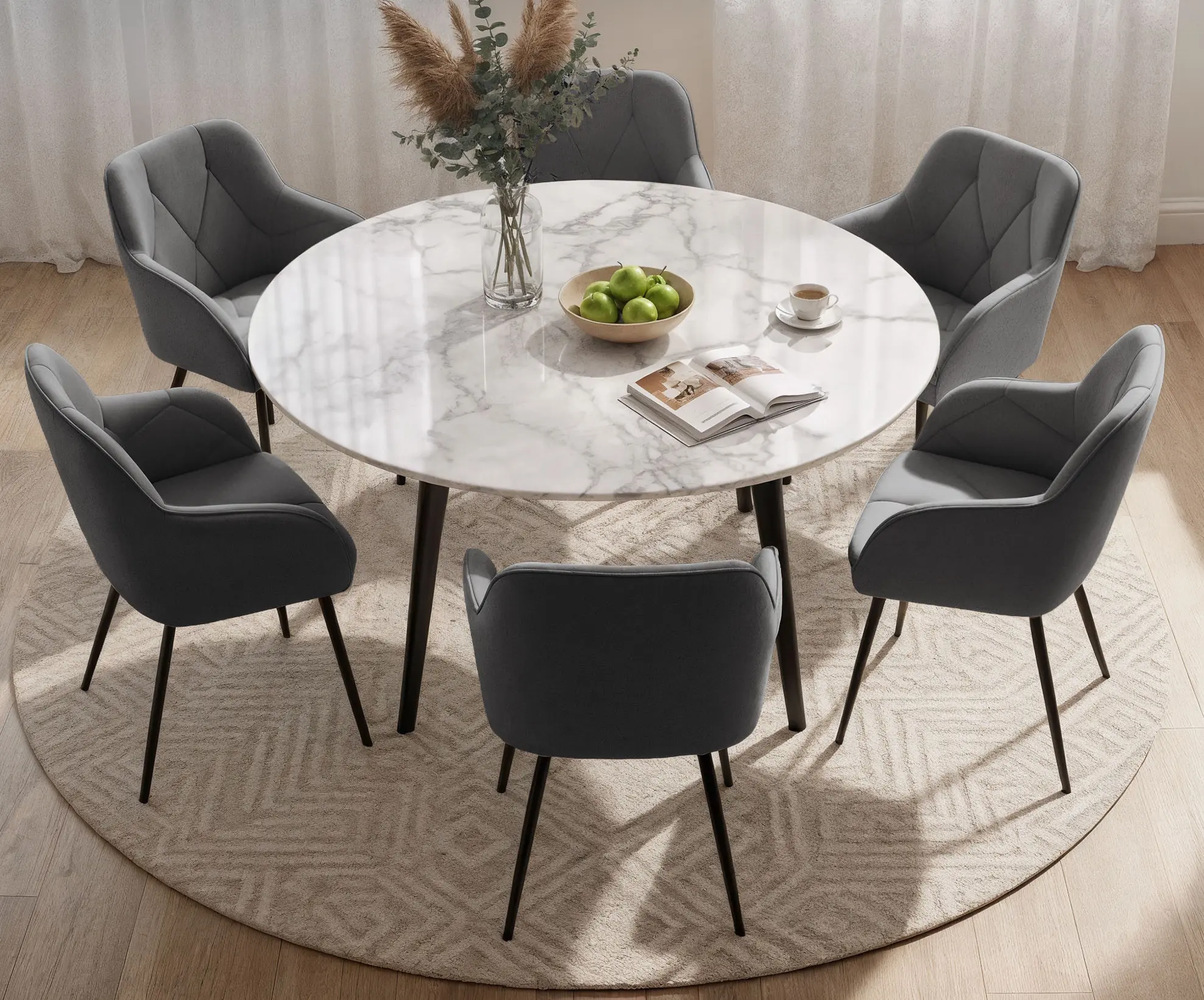 Set scaune Akord Diamante 6pcs (Dark Graphite/Black)