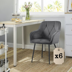 Set scaune Akord Diamante 6pcs (Dark Graphite/Black)