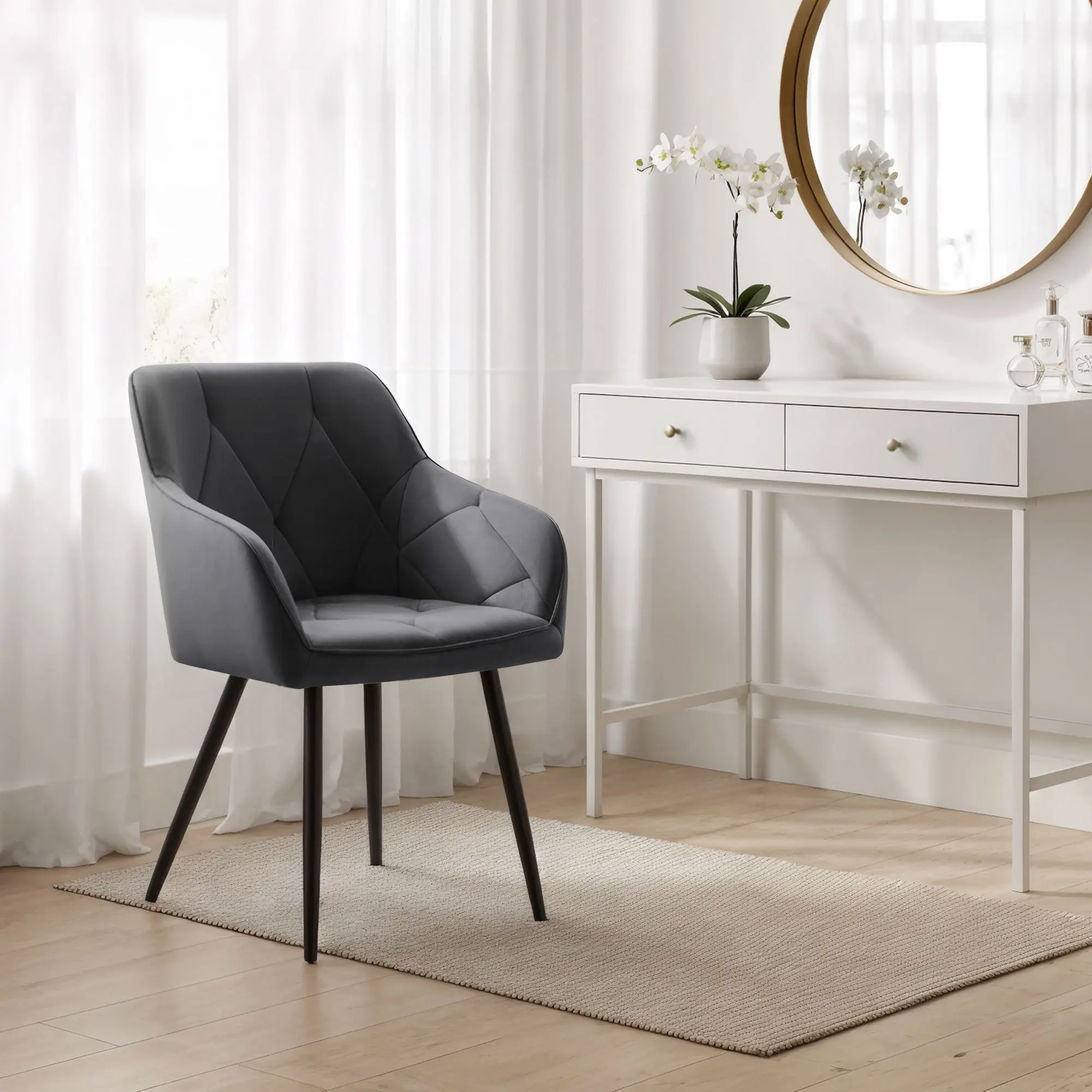 Set scaune Akord Diamante 6pcs (Dark Graphite/Black)