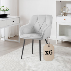 Набор стульев Akord Diamante 6pcs (Grey/Black)