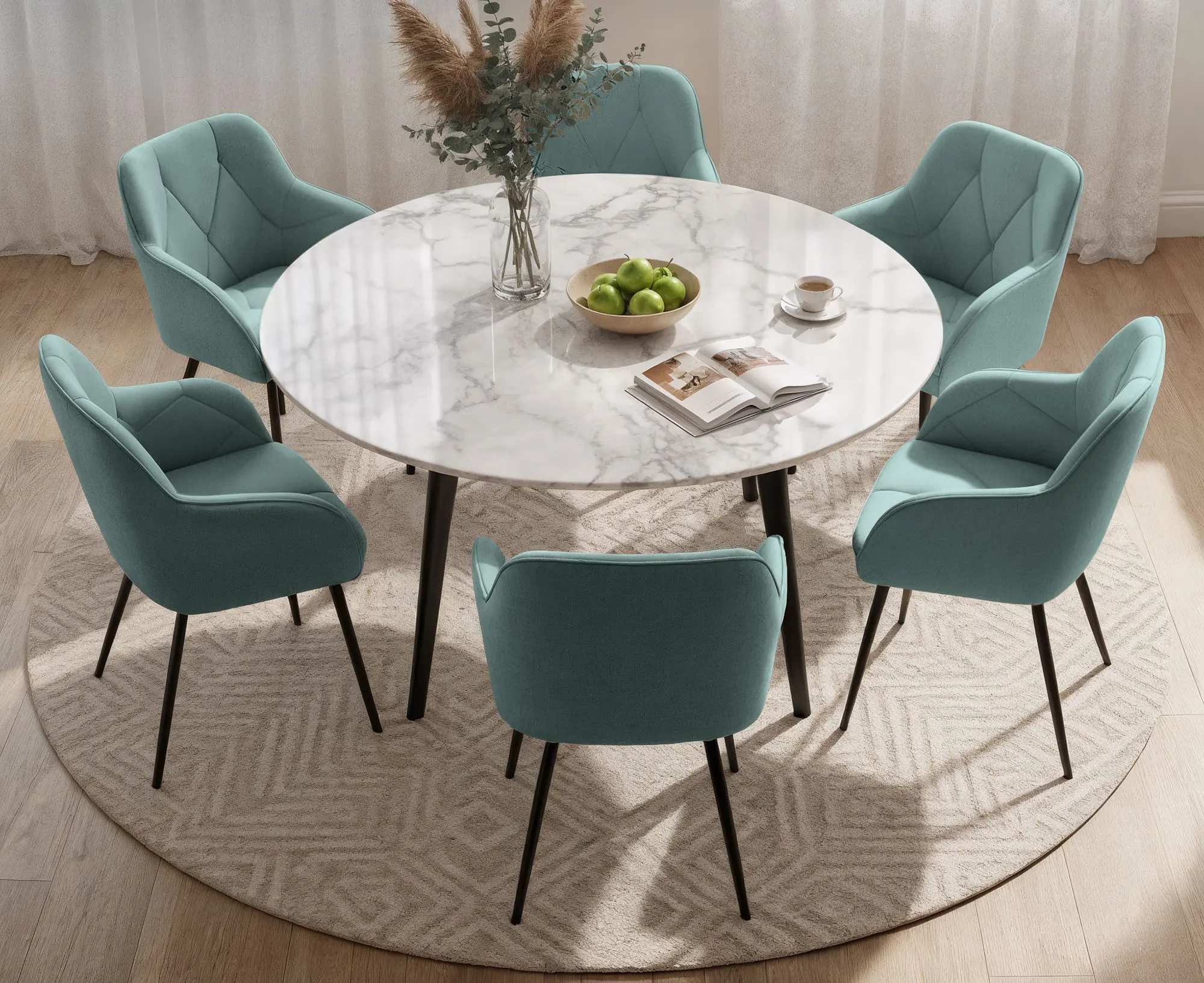 Set scaune Akord Diamante 6pcs (Turquoise/Black)