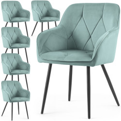 Set scaune Akord Diamante 6pcs (Turquoise/Black) Thumb