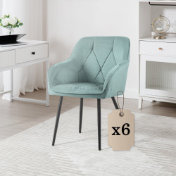 Set scaune Akord Diamante 6pcs (Turquoise/Black)