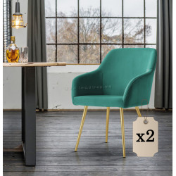 Набор стульев Akord Estelle 2pcs (Bottle Green/Gold)