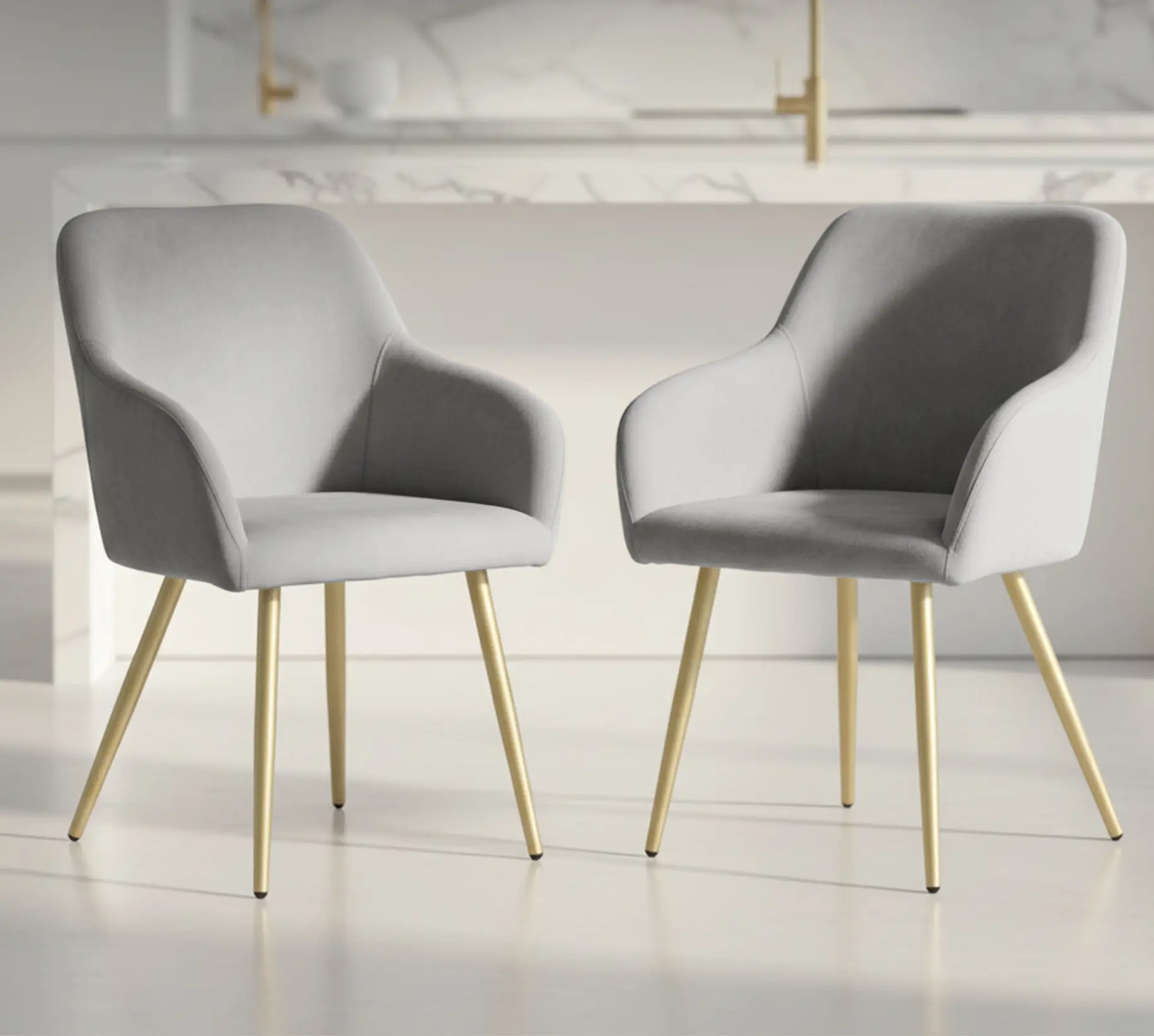 Набор стульев Akord Estelle 2pcs (Grey/Gold) - 2