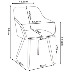 Набор стульев Akord Estelle 2pcs (Grey/Gold) Thumb