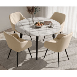 Set scaune Akord Estelle 4pcs (Beige/Black) Thumb