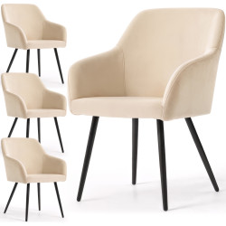 Set scaune Akord Estelle 4pcs (Beige/Black) Thumb