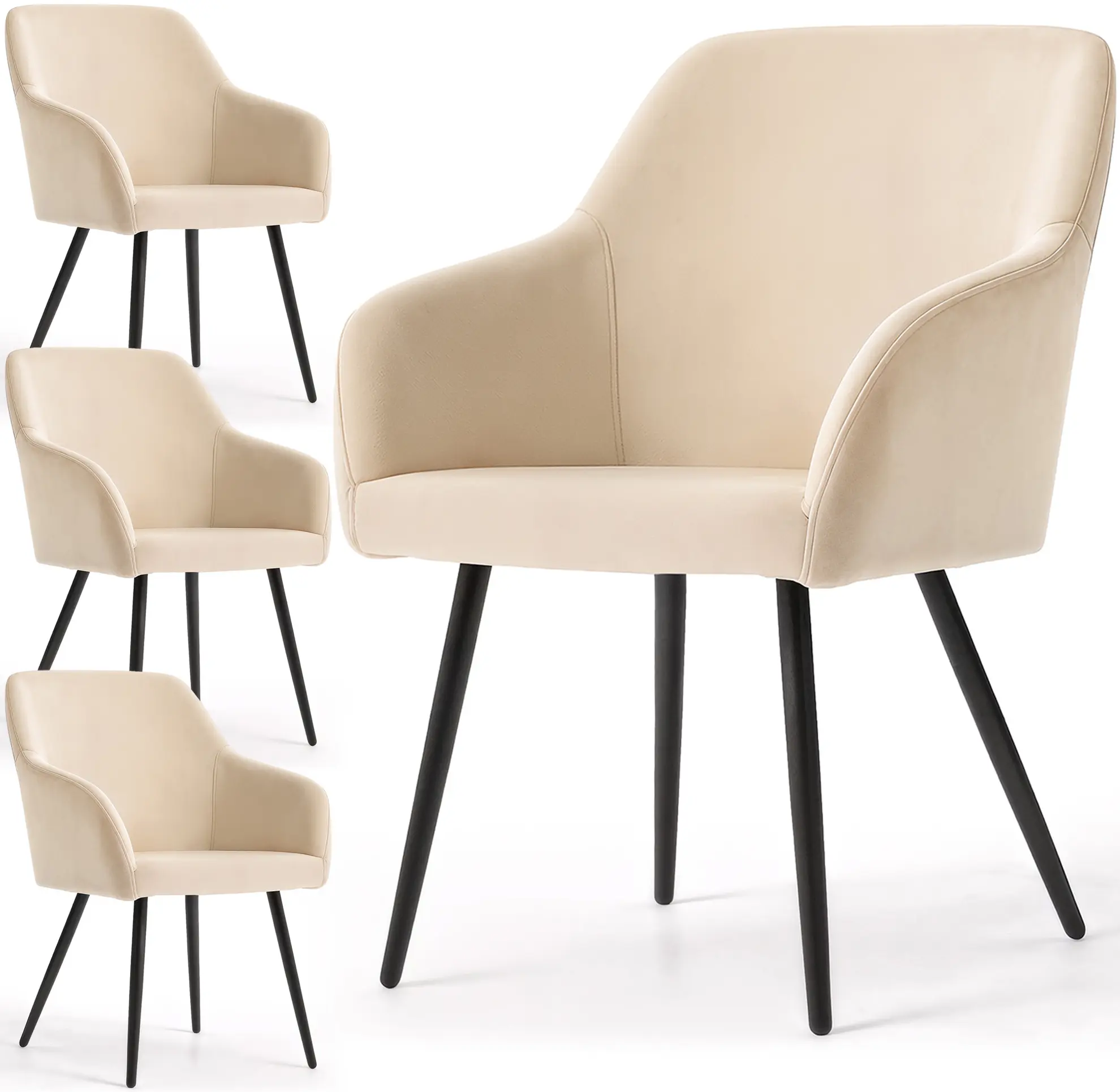 Set scaune Akord Estelle 4pcs (Beige/Black) - 3