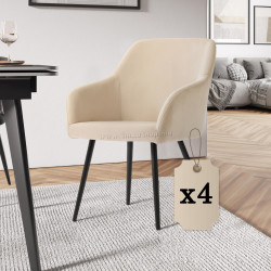 Set scaune Akord Estelle 4pcs (Beige/Black)