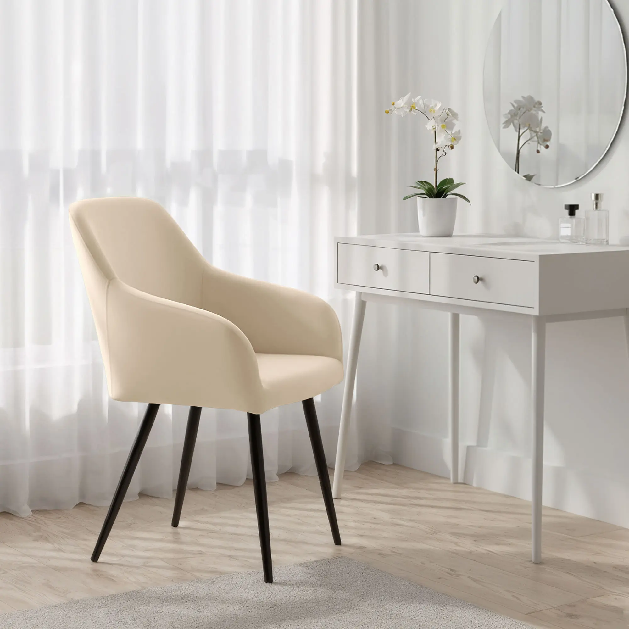 Set scaune Akord Estelle 4pcs (Beige/Black) - 8