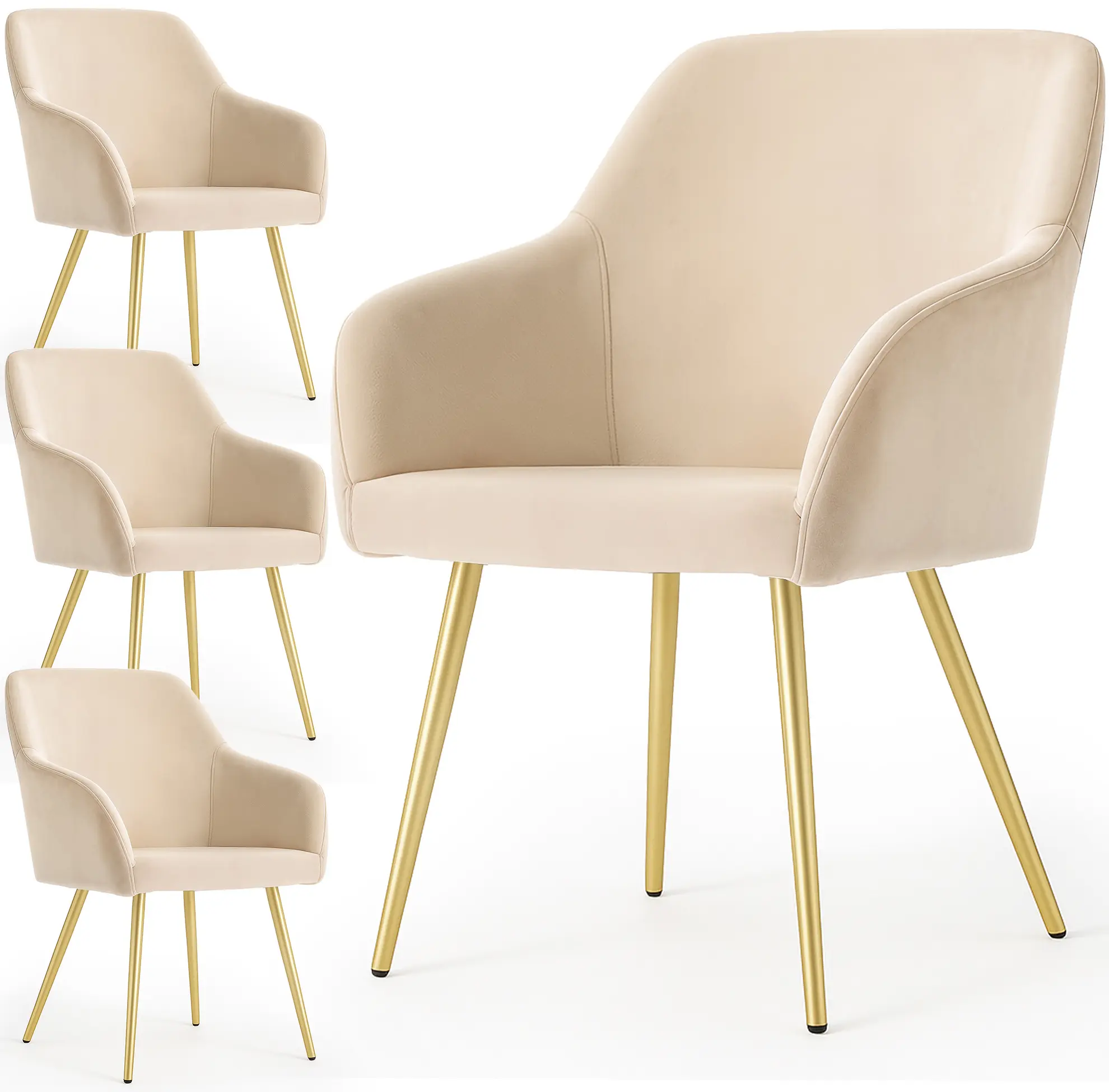 Набор стульев Akord Estelle 4pcs (Beige/Gold) - 3
