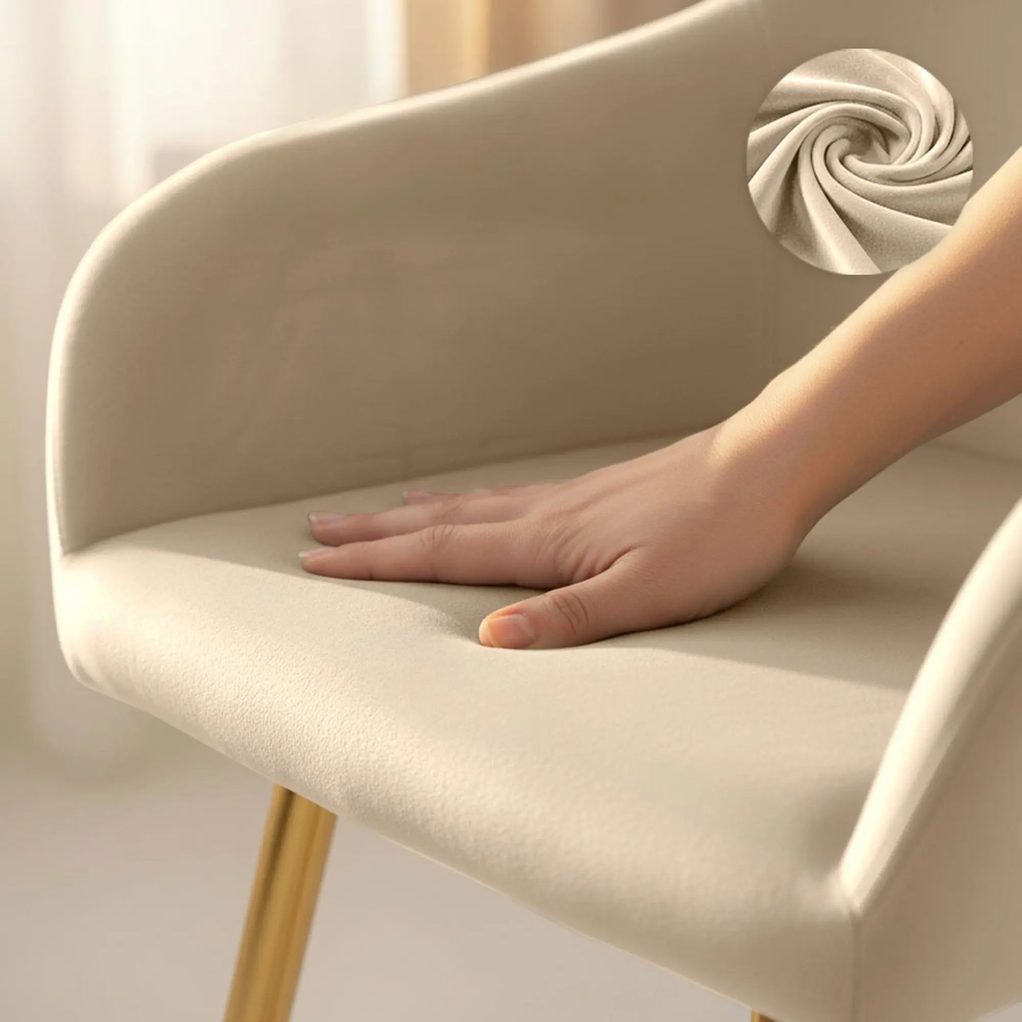 Набор стульев Akord Estelle 4pcs (Beige/Gold) - 6