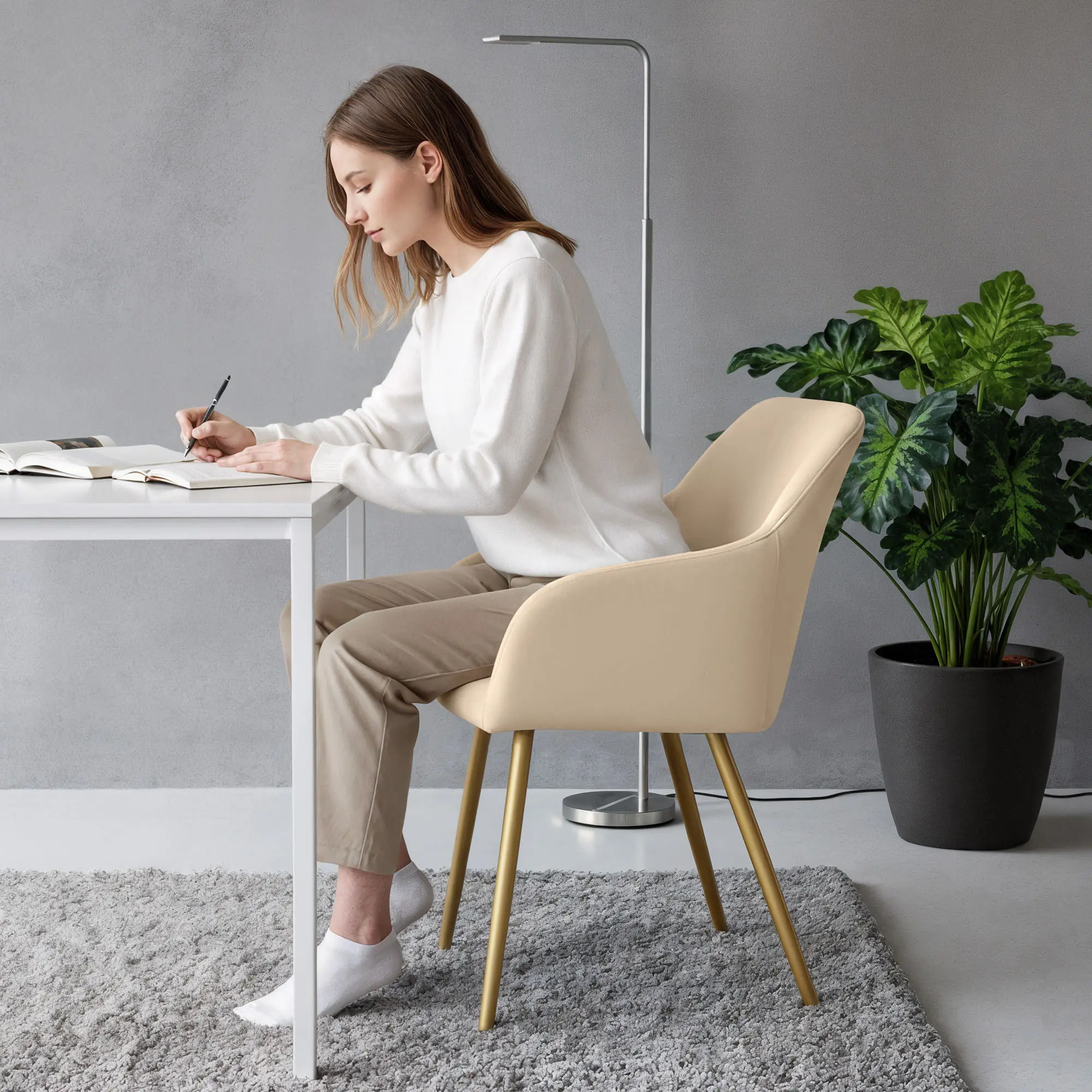 Набор стульев Akord Estelle 4pcs (Beige/Gold) - 8