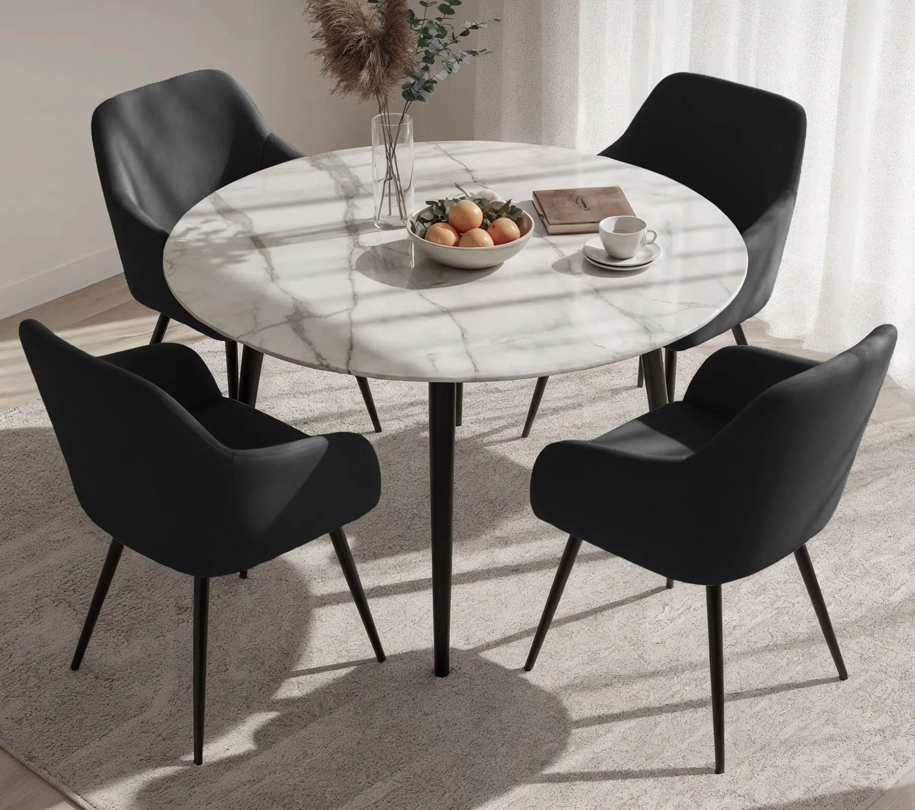 Set scaune Akord Estelle 4pcs (Black) - 2