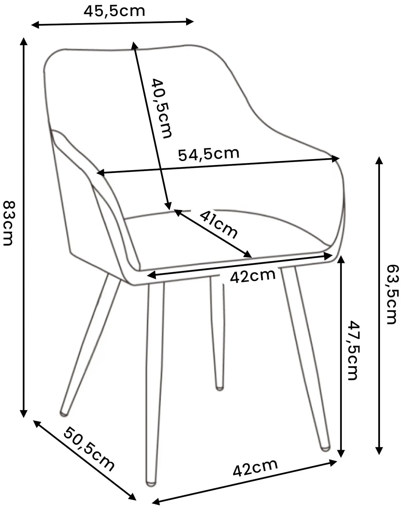 Set scaune Akord Estelle 4pcs (Black) - 10