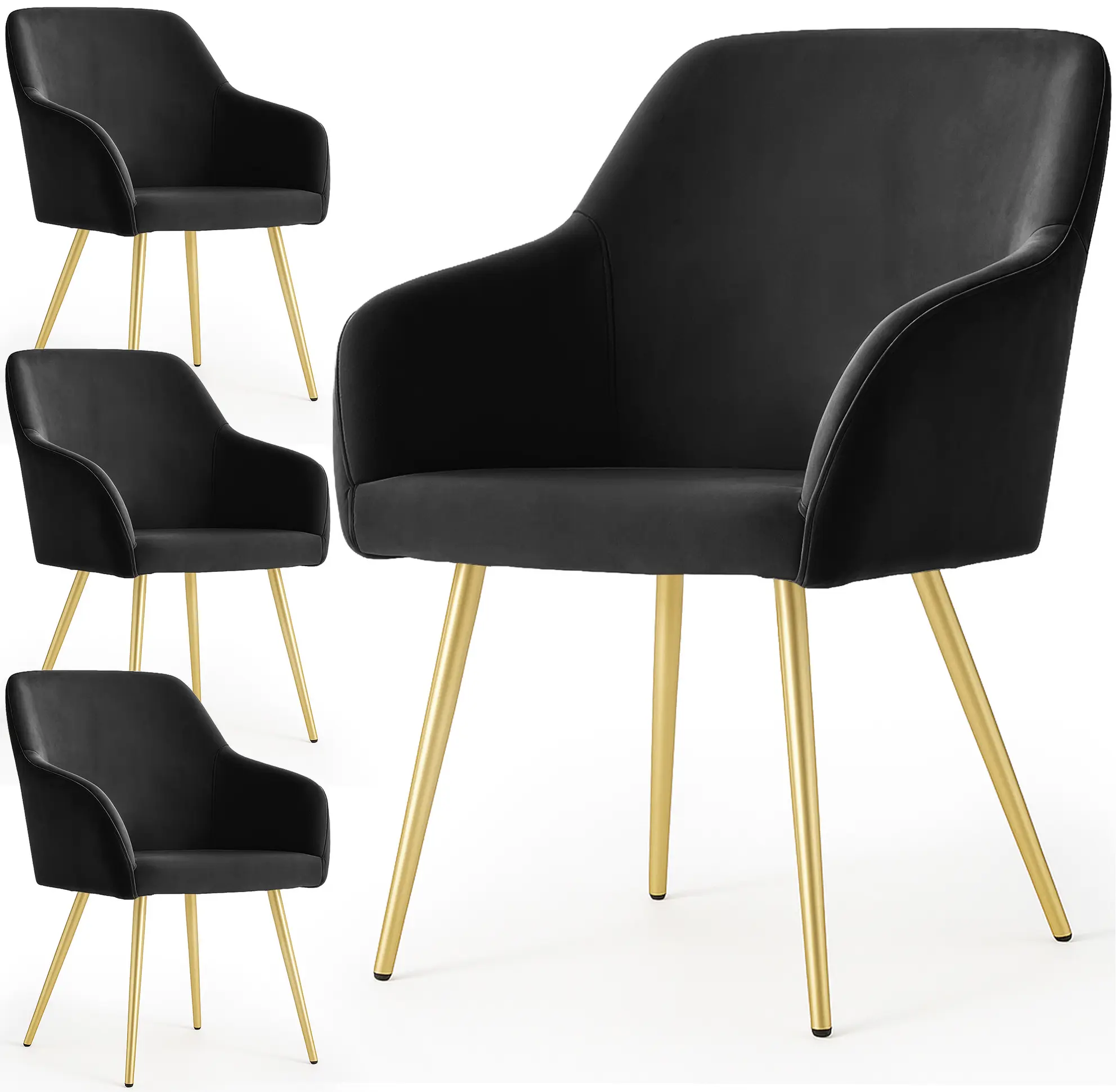 Набор стульев Akord Estelle 4pcs (Black/Gold) - 3