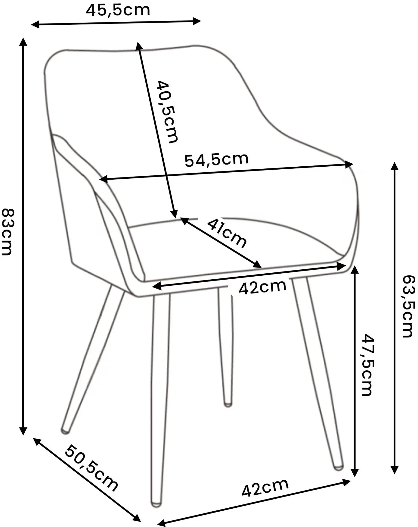 Набор стульев Akord Estelle 4pcs (Black/Gold) - 10