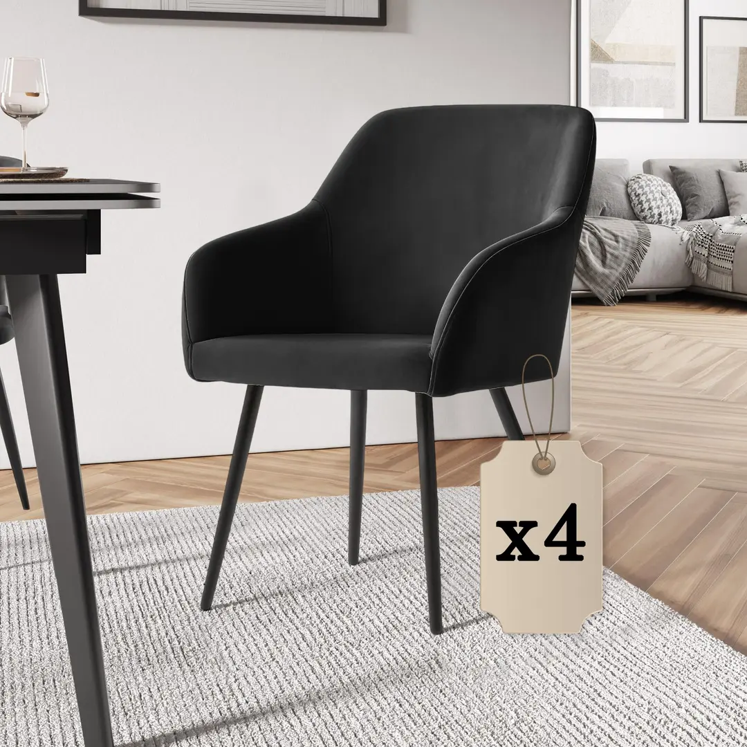 Set scaune Akord Estelle 4pcs (Black)