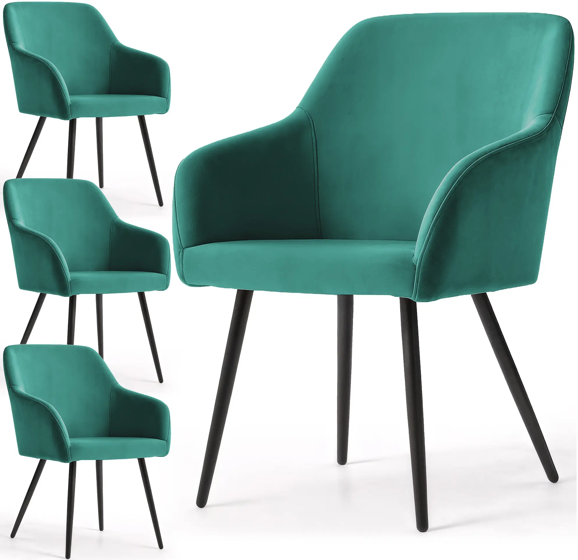 Набор стульев Akord Estelle 4pcs (Bottle Green/Black)