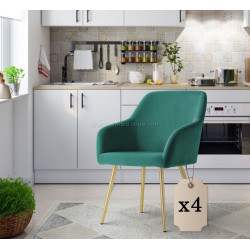 Набор стульев Akord Estelle 4pcs (Bottle Green/Gold)