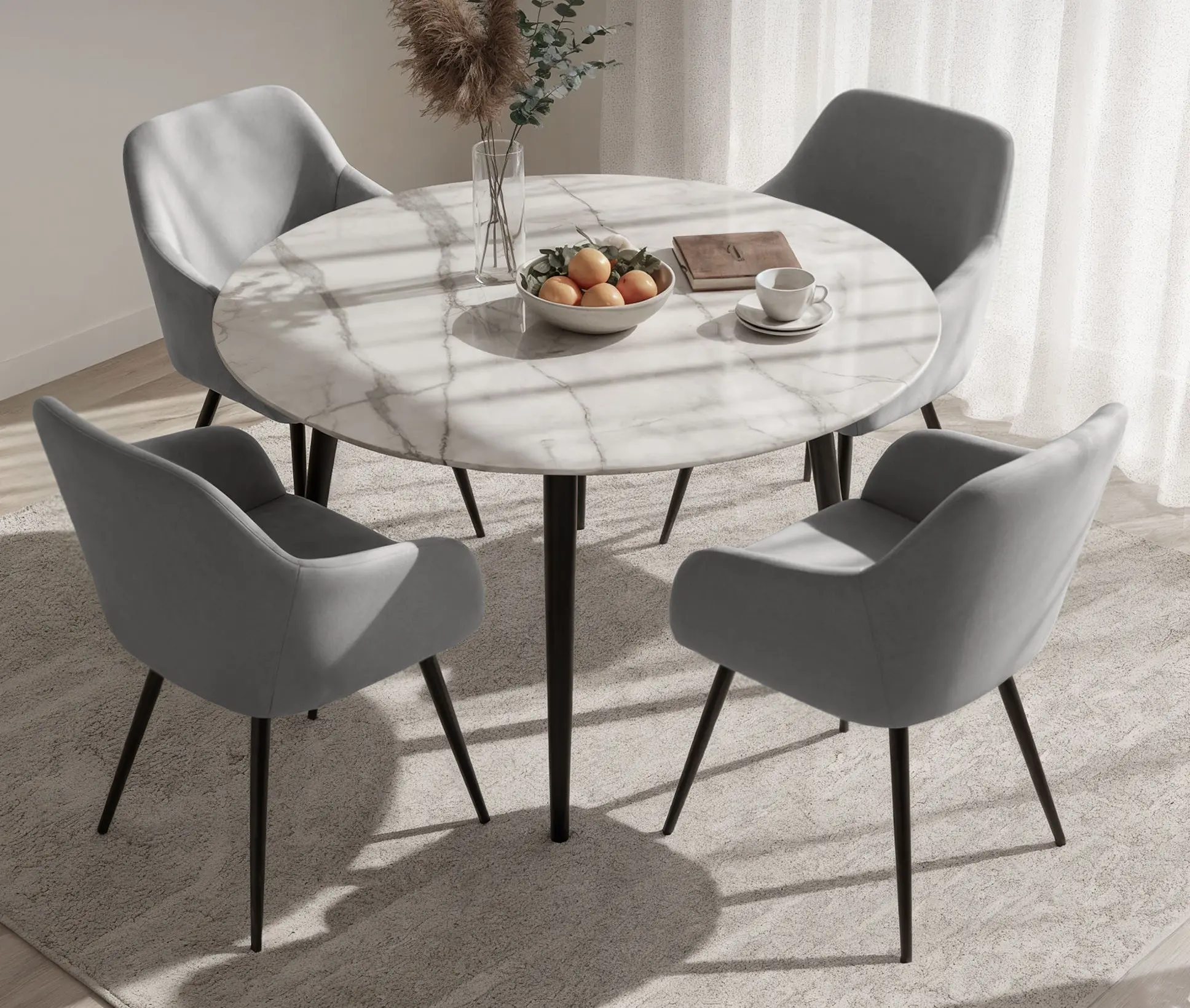 Набор стульев Akord Estelle 4pcs (Grey/Black) - 2