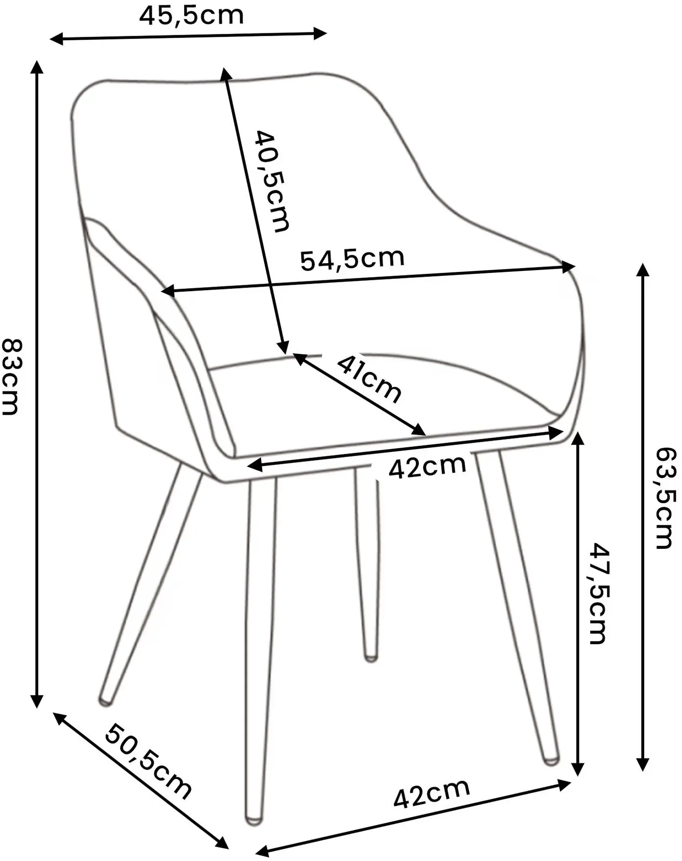 Набор стульев Akord Estelle 4pcs (Grey/Black) - 11