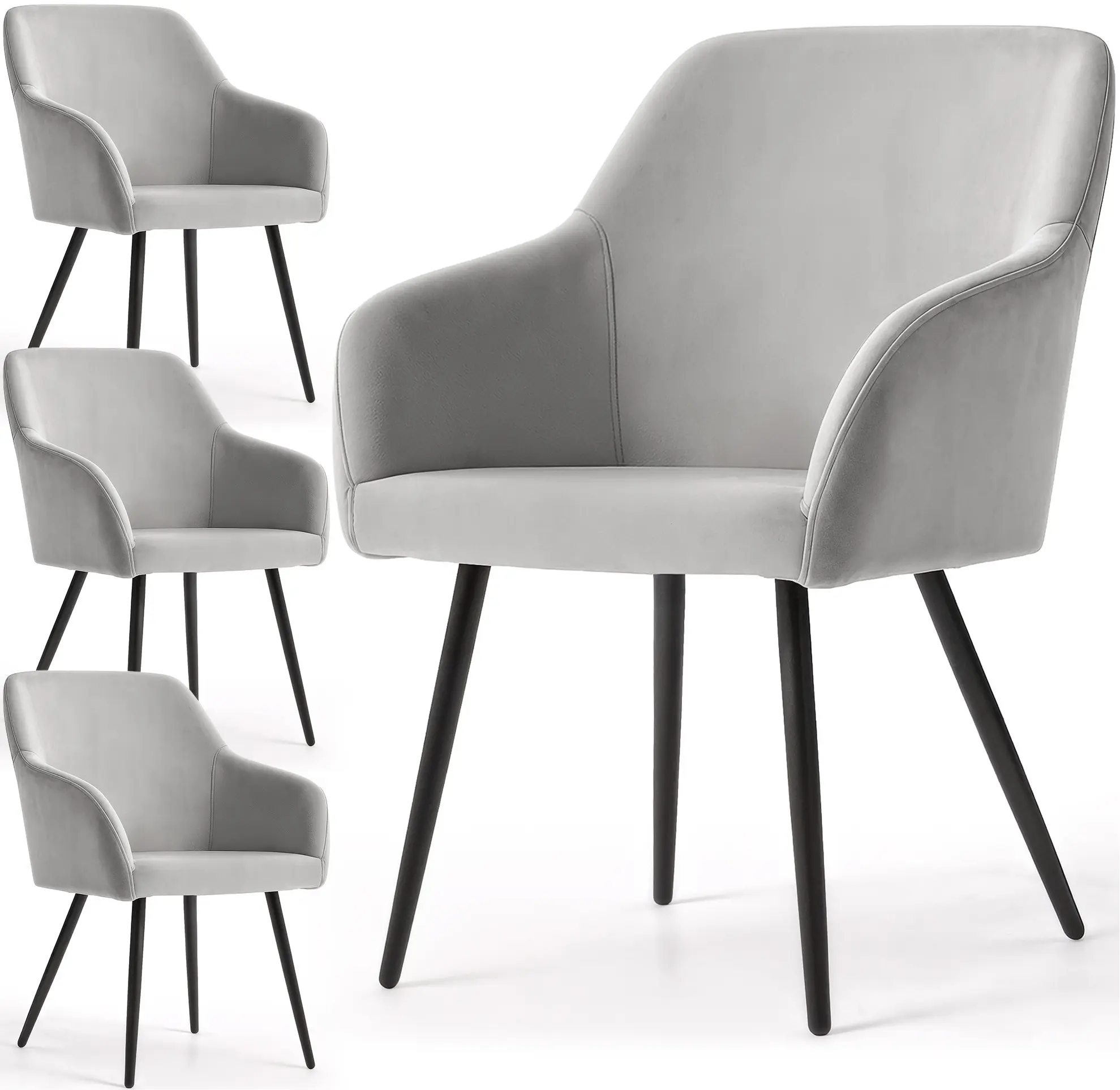 Набор стульев Akord Estelle 4pcs (Grey/Black) - 3