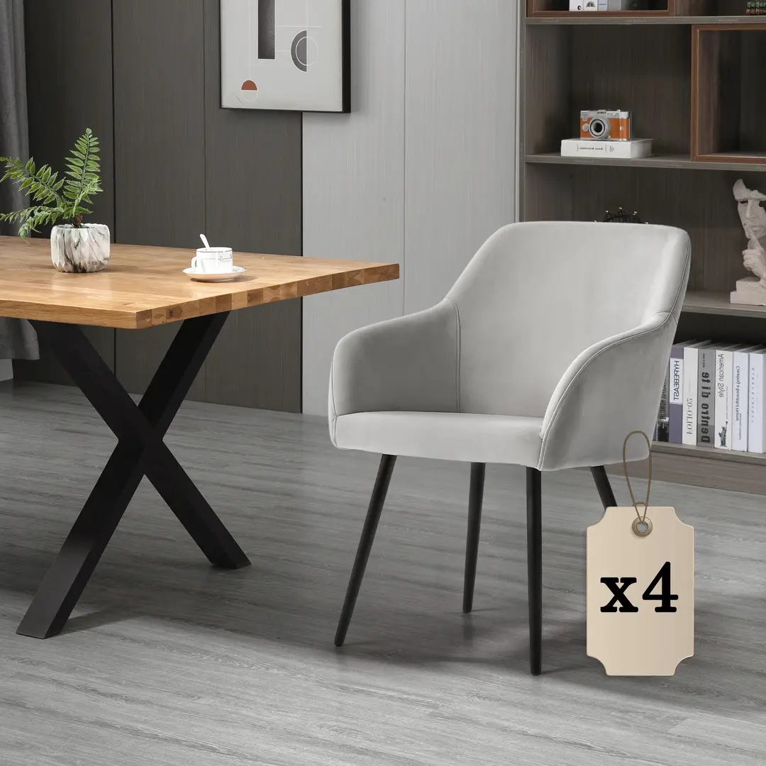 Набор стульев Akord Estelle 4pcs (Grey/Black)