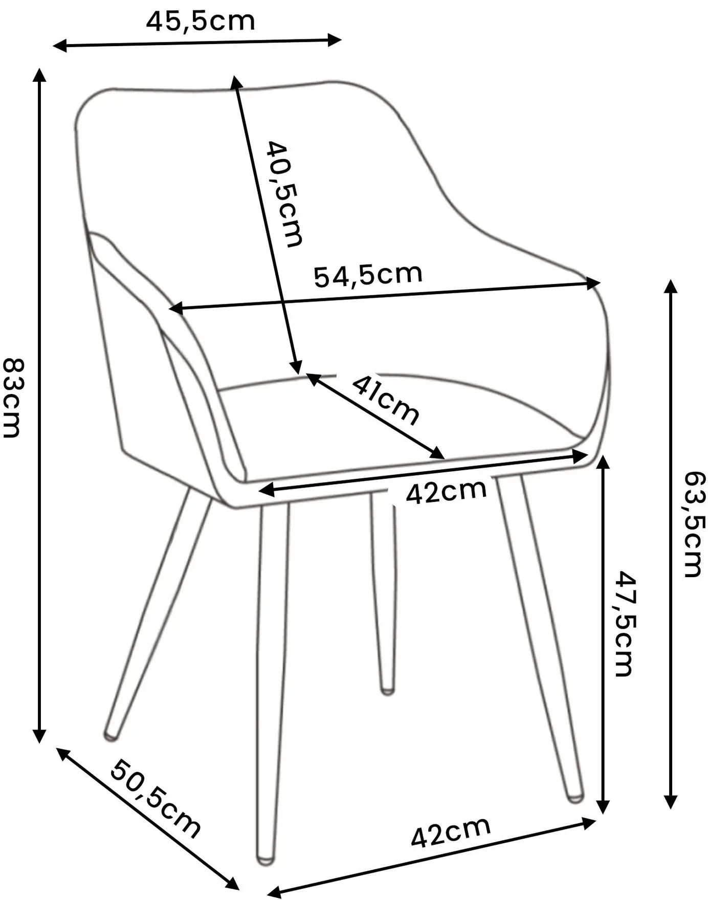 Набор стульев Akord Estelle 4pcs (Grey/Gold) - 11
