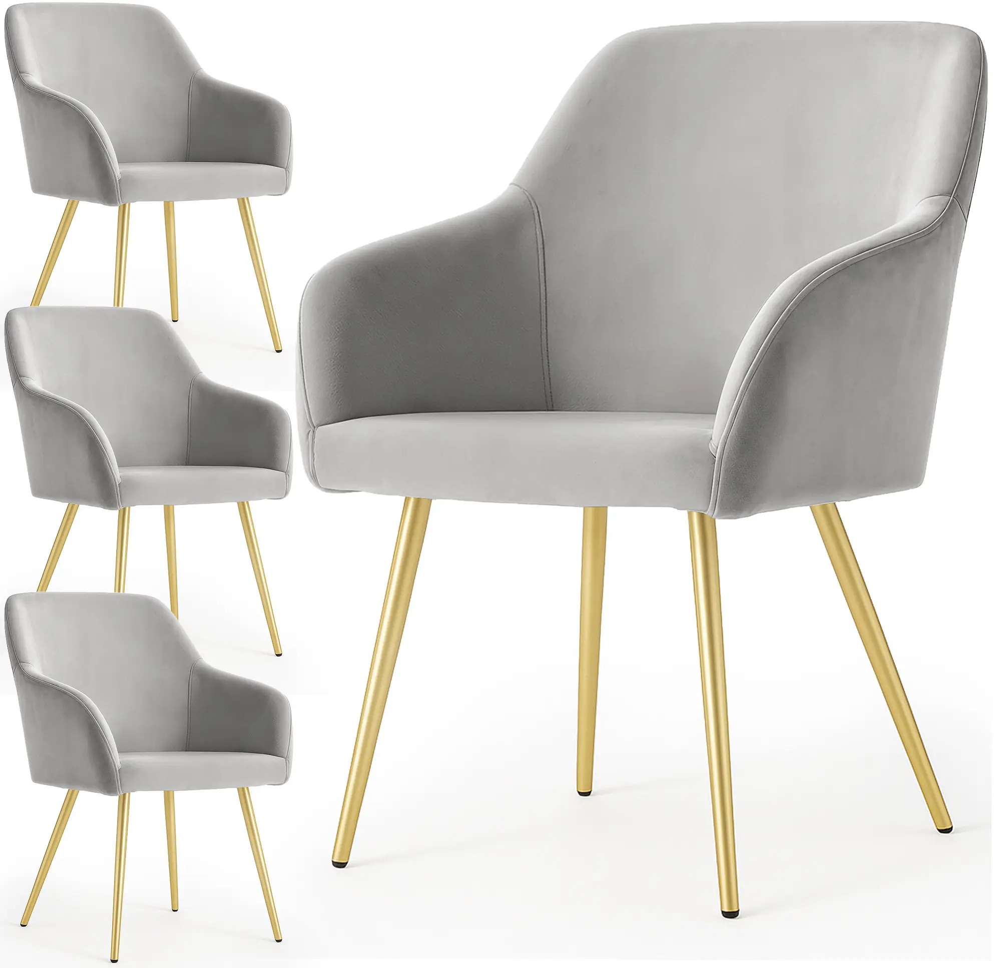 Набор стульев Akord Estelle 4pcs (Grey/Gold) - 3