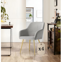 Набор стульев Akord Estelle 4pcs (Grey/Gold)