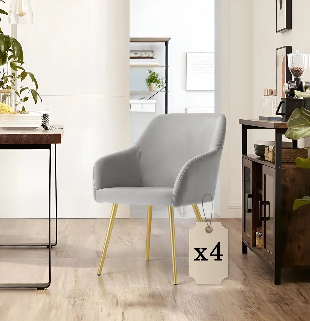 Набор стульев Akord Estelle 4pcs (Grey/Gold)