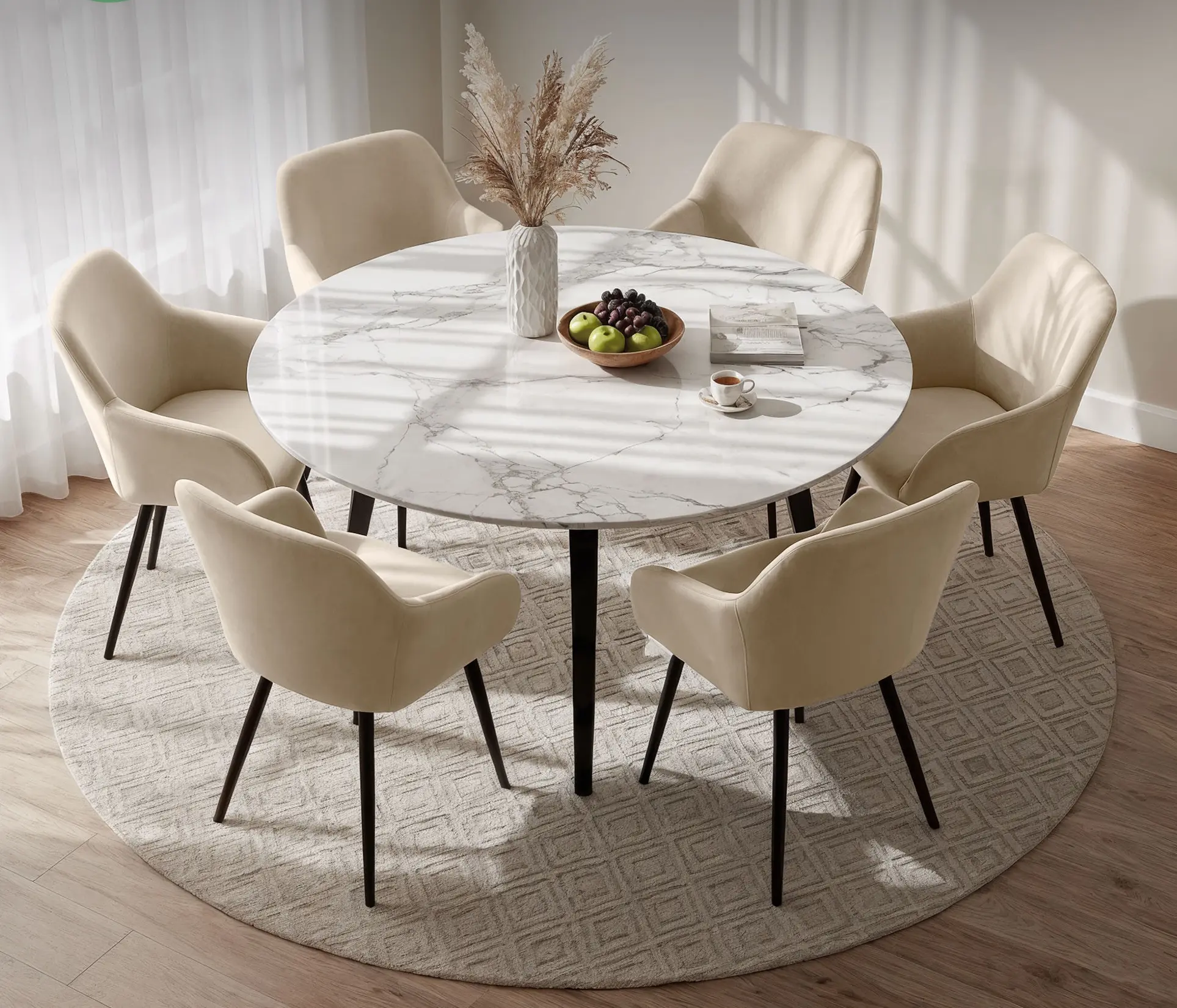 Набор стульев Akord Estelle 6pcs (Beige/Black) - 2