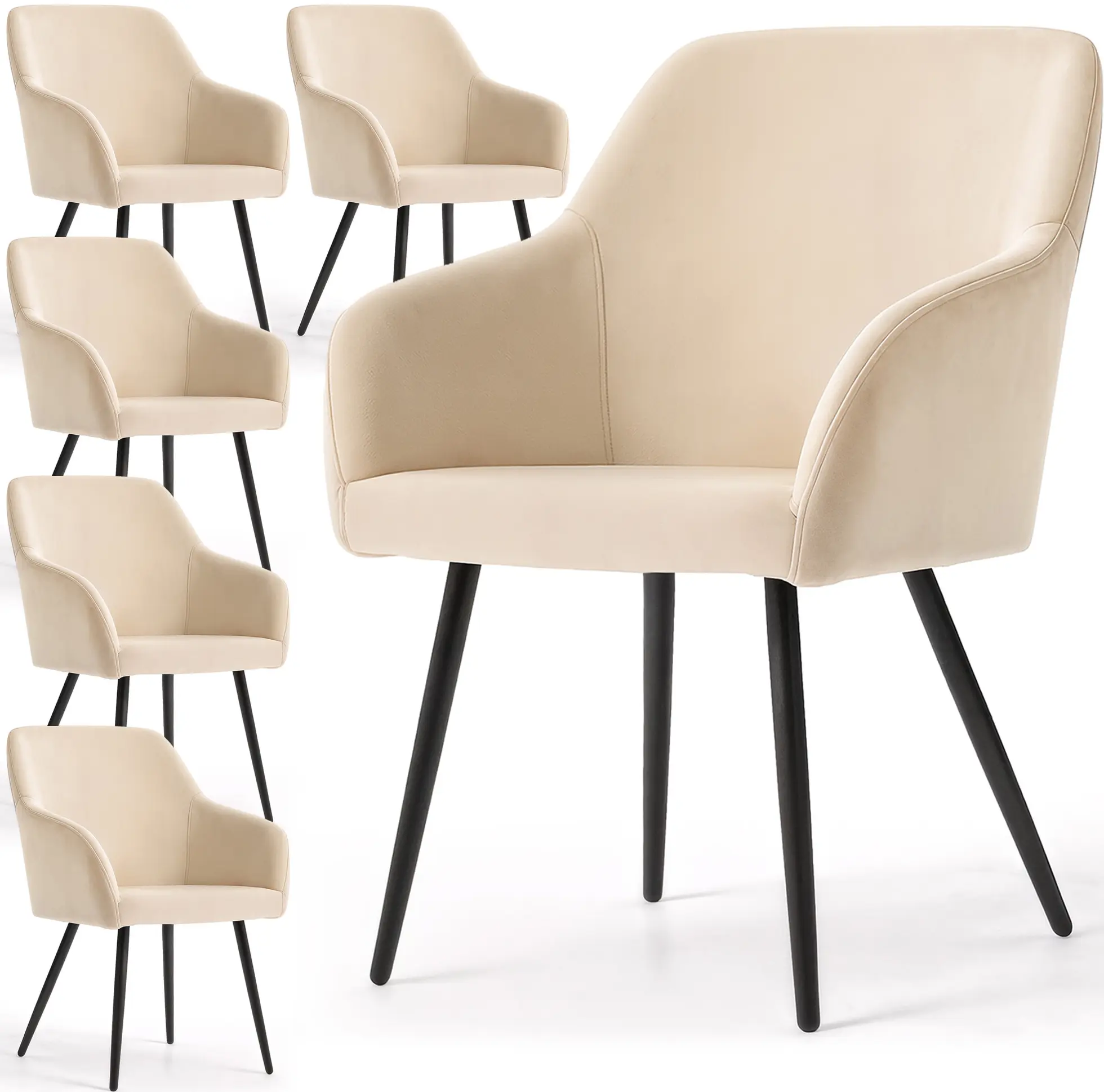 Набор стульев Akord Estelle 6pcs (Beige/Black) - 3