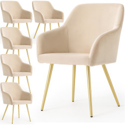 Set scaune Akord Estelle 6pcs (Beige/Gold) Thumb