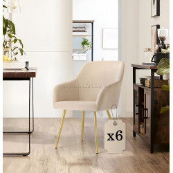 Set scaune Akord Estelle 6pcs (Beige/Gold)