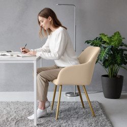 Set scaune Akord Estelle 6pcs (Beige/Gold) Thumb