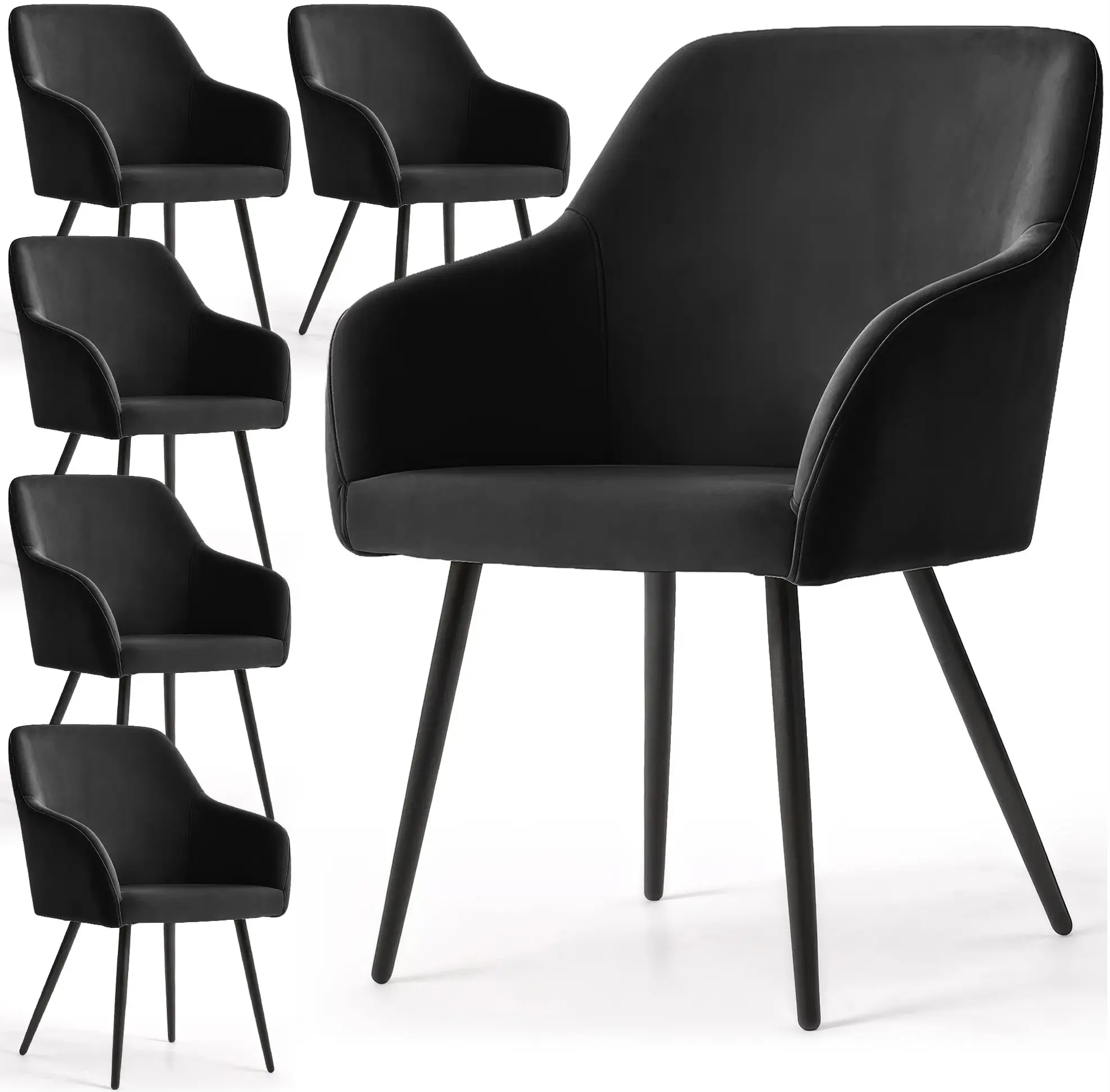 Set scaune Akord Estelle 6pcs (Black)