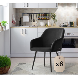 Set scaune Akord Estelle 6pcs (Black)