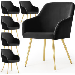 Set scaune Akord Estelle 6pcs (Black/Gold) Thumb