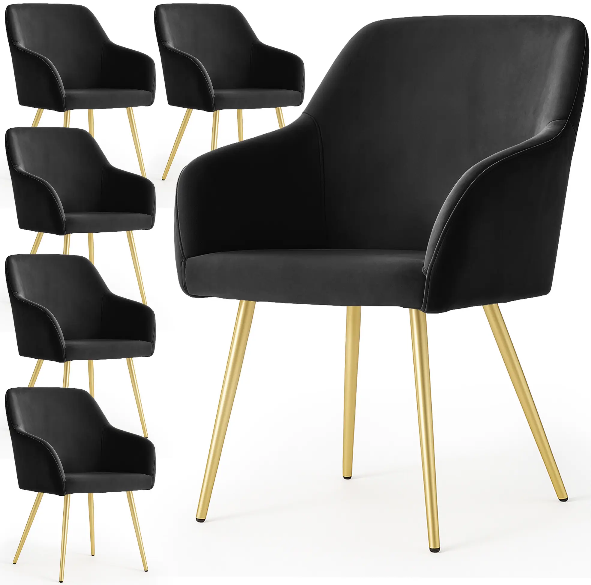 Set scaune Akord Estelle 6pcs (Black/Gold) - 3