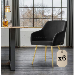 Набор стульев Akord Estelle 6pcs (Black/Gold)