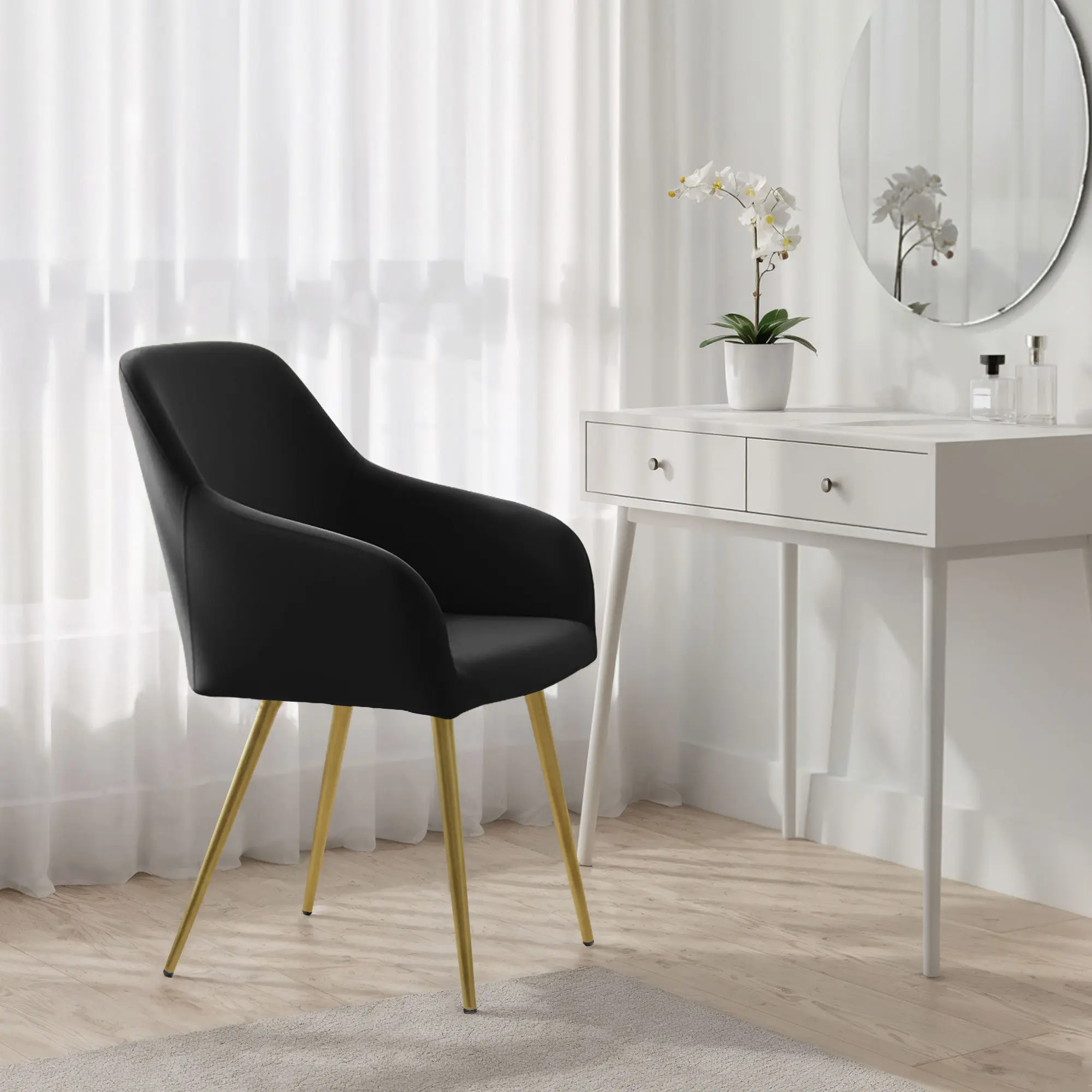 Set scaune Akord Estelle 6pcs (Black/Gold) - 9