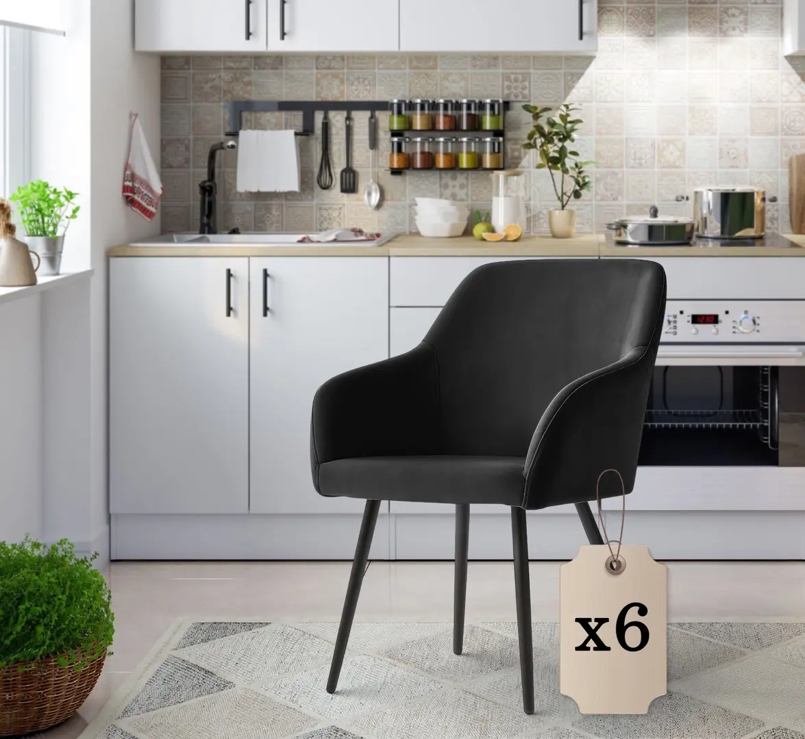 Set scaune Akord Estelle 6pcs (Black)