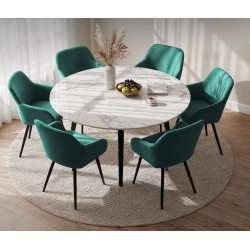 Set scaune Akord Estelle 6pcs (Bottle Green/Black) Thumb