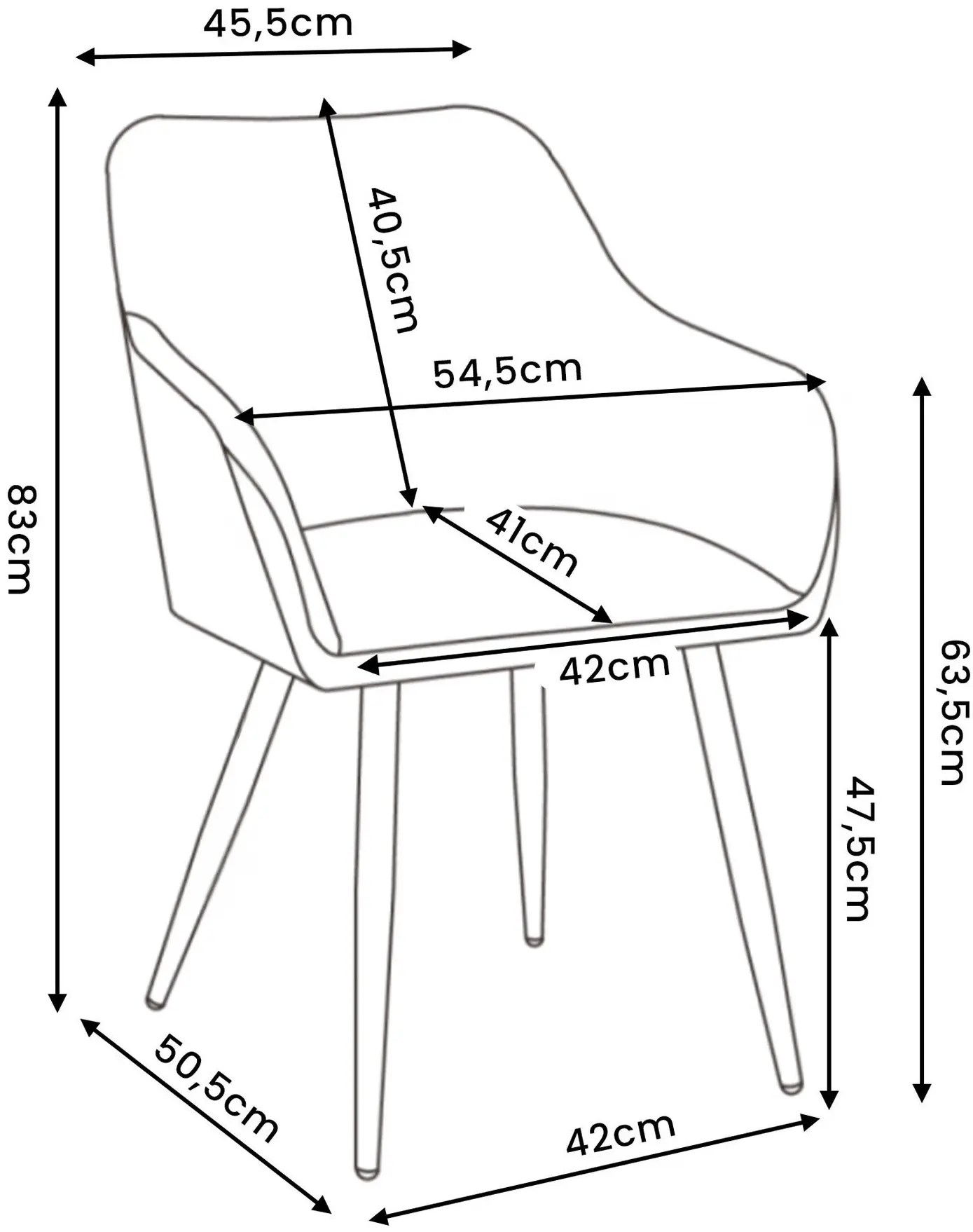 Set scaune Akord Estelle 6pcs (Bottle Green/Black)